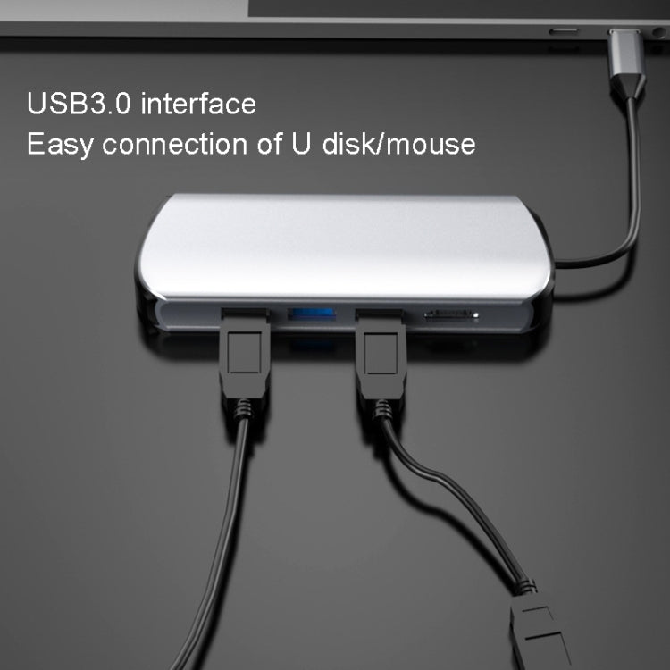 Type-C Extension Dock 8 In 1 Laptop Converter USB HUB Hub