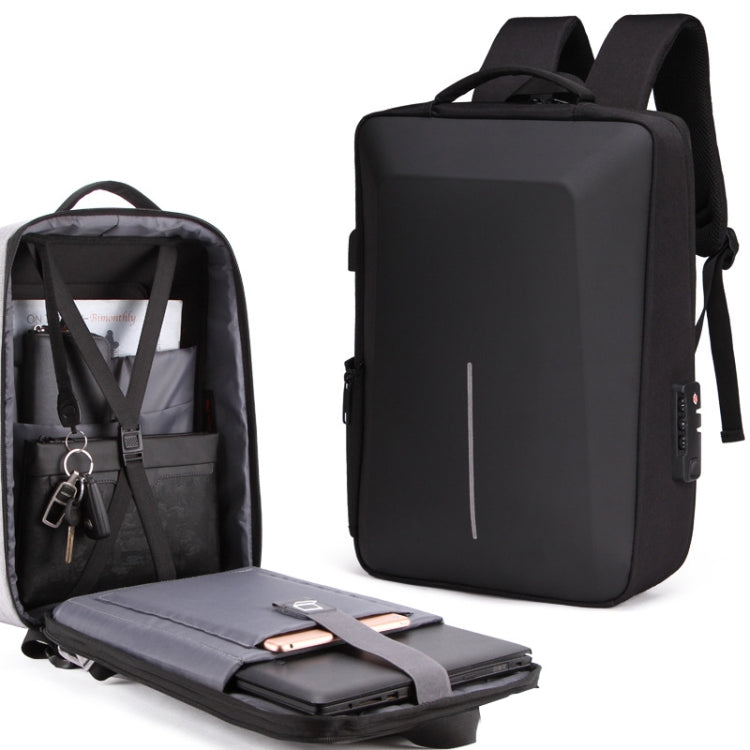 Men Business Shoulder USB External Interface Computer Bag, Color: 8001 Black