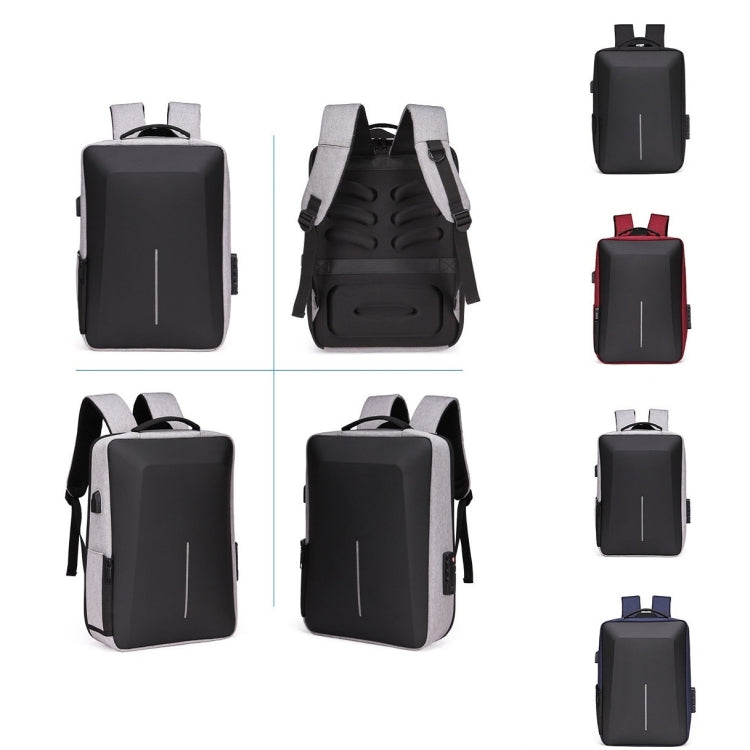 Men Business Shoulder USB External Interface Computer Bag, Color: 8001 Black