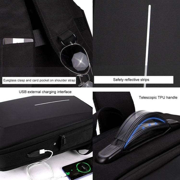 Men Business Shoulder USB External Interface Computer Bag, Color: 8001 Black