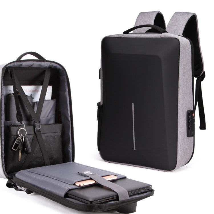 Men Business Shoulder USB External Interface Computer Bag, Color: 8001 Black