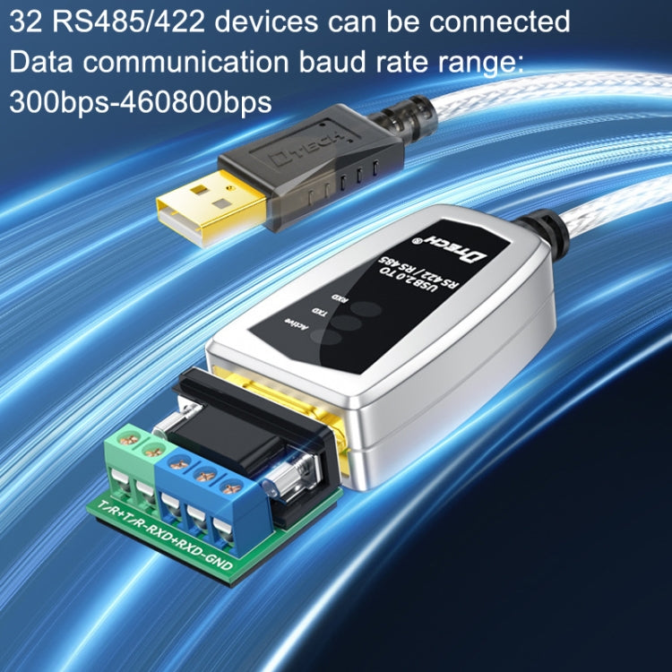 DTECH DT-5119 0.5m USB To RS485/422 Industrial Converter Serial Line Communication Adapter