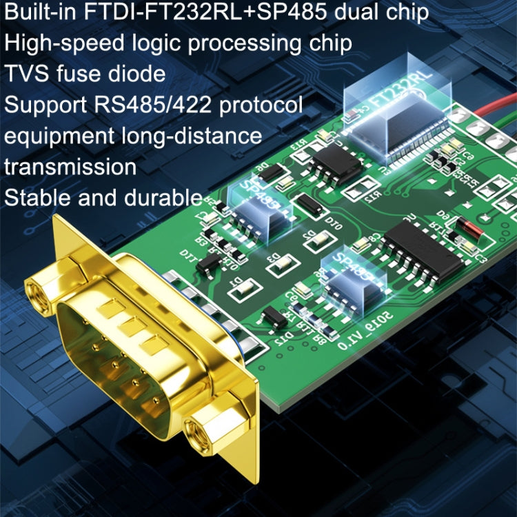 DTECH DT-5019 USB To RS485/422 Industrial Converter Serial Line Communication Adapter