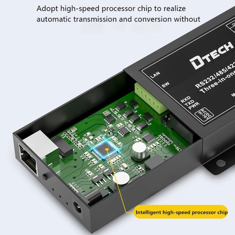 DTECH IOT9031 RS232/485/422 To TCP 3 In 1 Serial Server, CN Plug