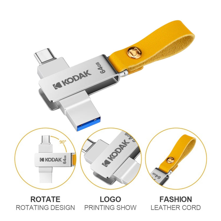 Kodak K243C 2 In 1 Type-C/USB-C + USB3.1 High-speed Transfer U disk