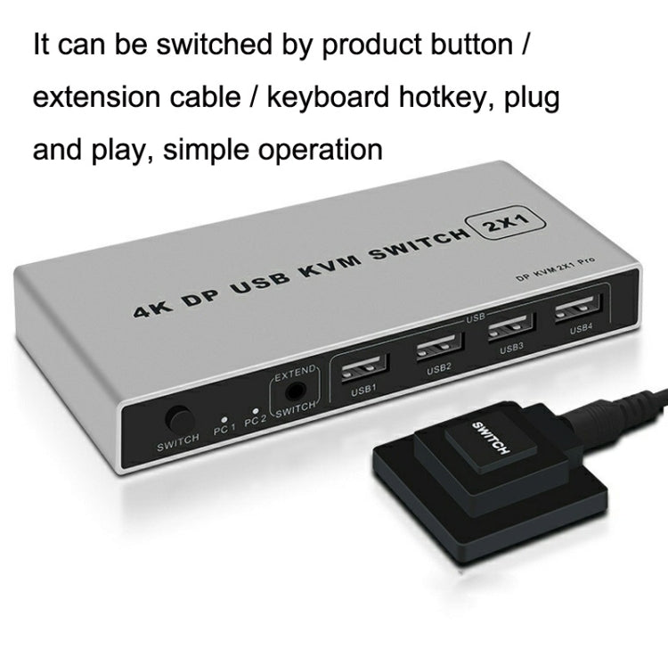 KYSW59 60HZ DP USB KVM Switch 2-in-1 Computer Sharing Device