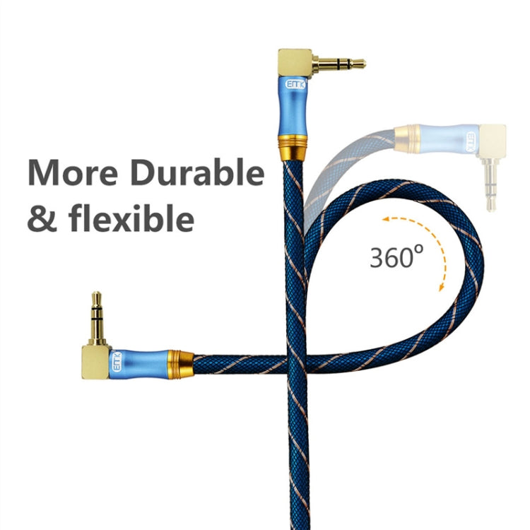 EMK 90-Degree Car 3.5mm Audio Cable Extension Cable, Cable Length: