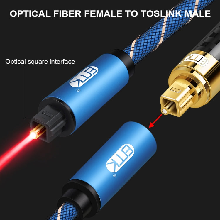 EMK Male To Female SPDIF Paired Digital Optical Audio Extension Cable, Cable Length: