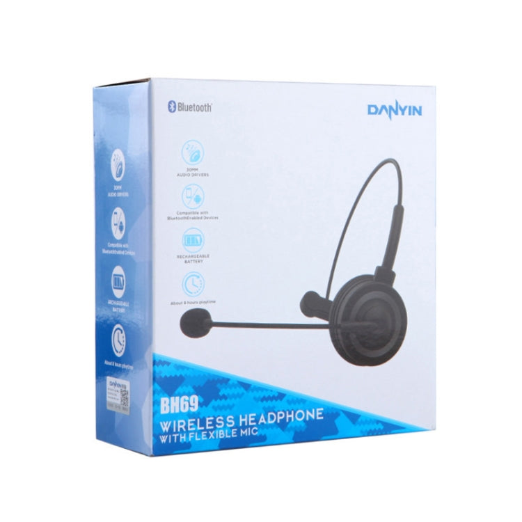 DANYIN BH69 Unilateral Bluetooth Business Talk Headset Customer Service Wireless Voice Wheat