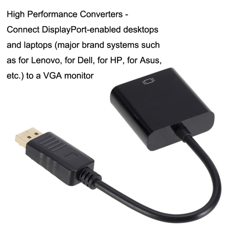 DP to VGA Adapter Wire Square Adapter, Cable Length: 15cm