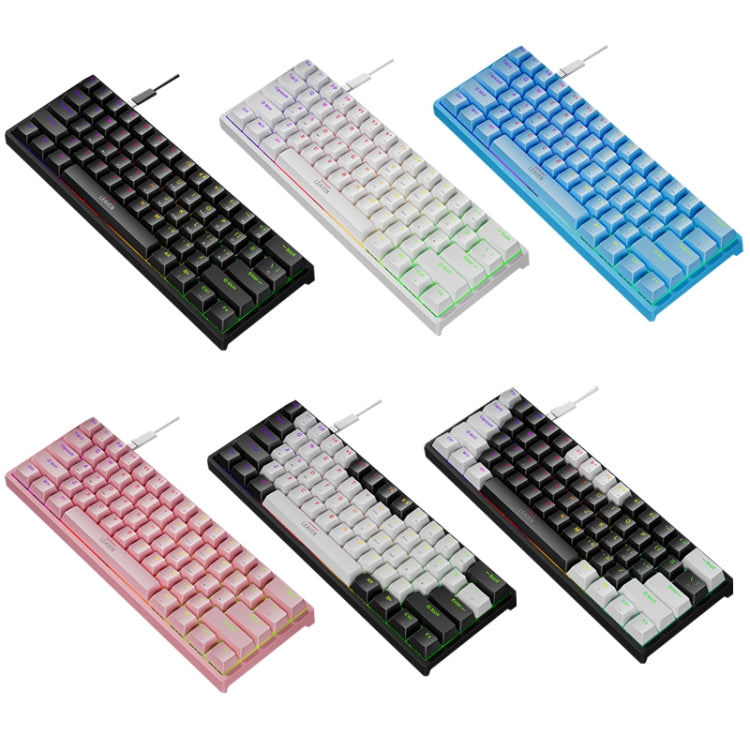 LEAVEN K620 61 Keys Hot Plug-in Glowing Game Wired Mechanical Keyboard, Cable Length: 1.8m