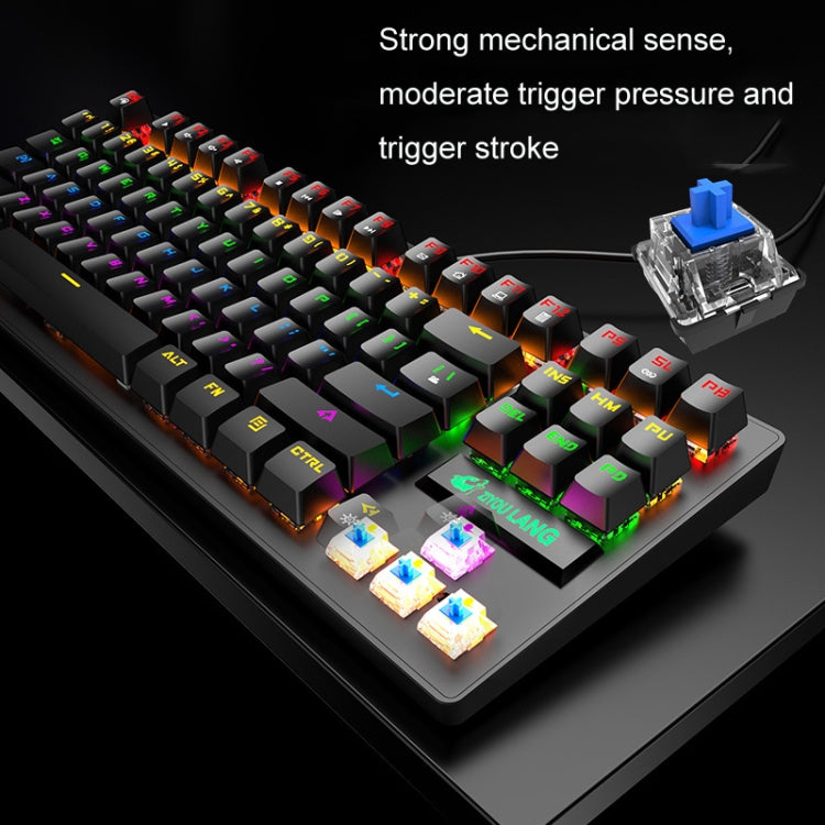 ZIYOULANG K2 87 Keys Office Laptop Punk Glowing Mechanical Wired Keyboard, Cable Length: 1.5m