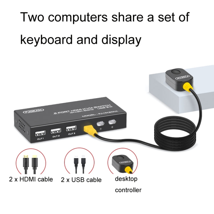 FJGEAR FJ-HK201A 60Hz HD Audio And Video HDMI To KVM Switcher