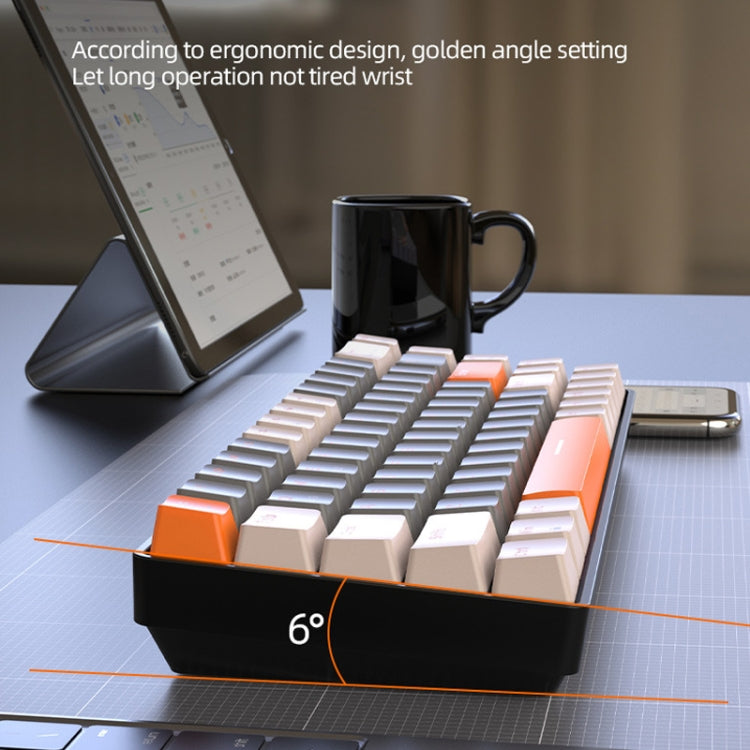 ZIYOU LANG K68 68 Keys Bluetooth Wireless Dual Model Mechanical Keyboard, Style: