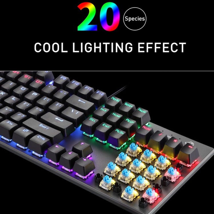 ZIYOU LANG K1 104 Keys Game Mixed Light Mechanical Wired Keyboard, Cable Length: 1.5m