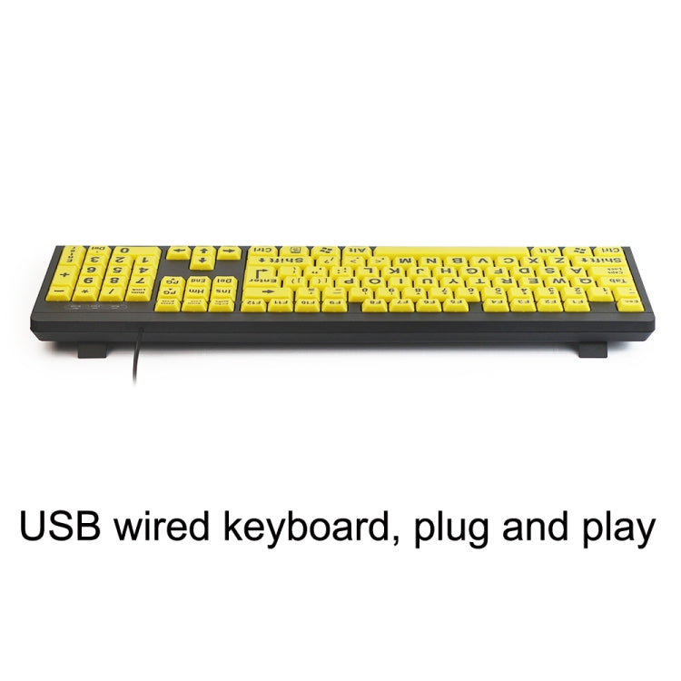 T801 104 Keys Special People Children Old Man Big Letters USB Wired Keyboard, Cable Length: 1.38m