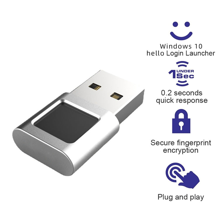 TRU8 Mini USB Fingerprint Reader Module for Windows 11 10 Hello Dongle