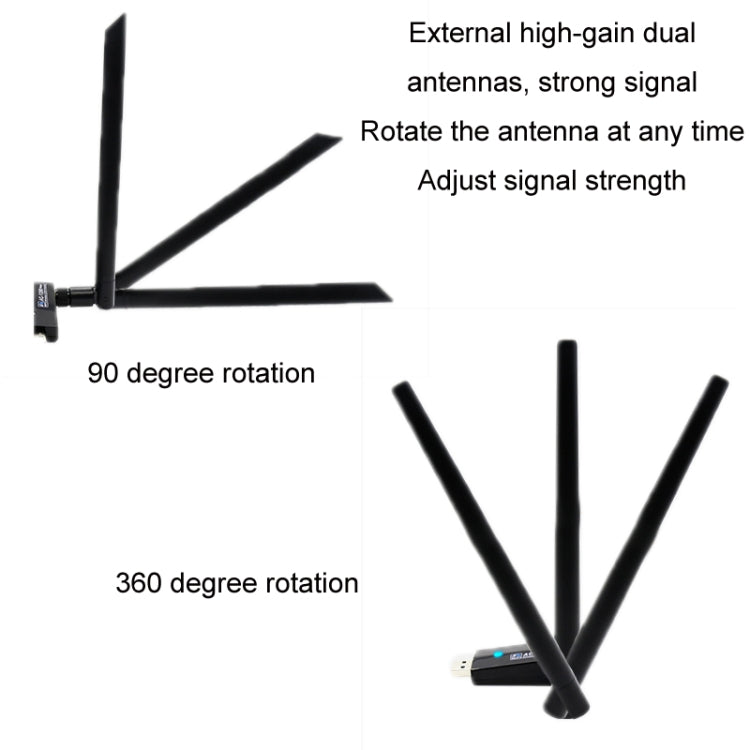 1200m Wireless Network Card 802.11AC USB3.0 Dual Frequency 2.4G/5.8G WiFi Receiver