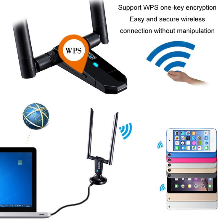 1200m Wireless Network Card 802.11AC USB3.0 Dual Frequency 2.4G/5.8G WiFi Receiver