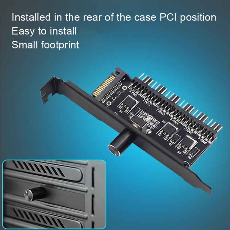 PIC Bit Case Cooling Fan Control Switch PWM 6 Way Computer Fan Speed Controller