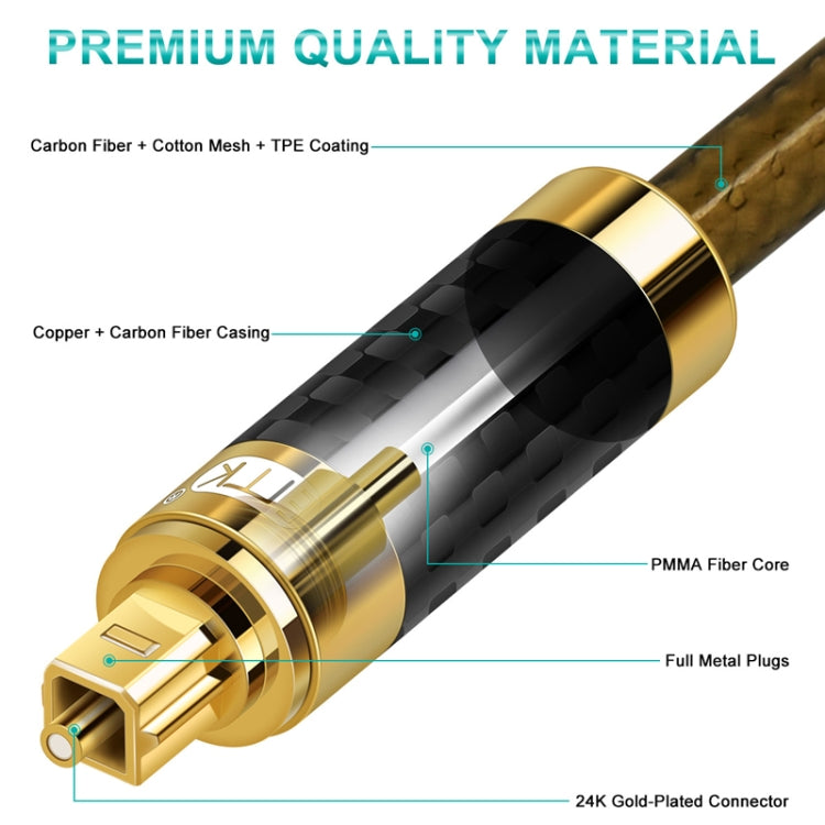 EMK GM/A8.0 Digital Optical Fiber Audio Cable Amplifier Audio Gold Plated Fever Line, Length: