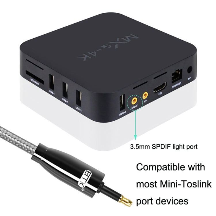 EMK QH4.0 Mini Toslink 3.5mm Interface SPDIF Audio Fiber Optical, Length: