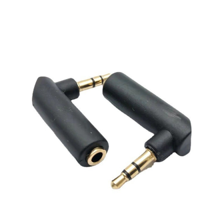 3.5mm Elbow Male to Female Dual Channel Headphone Audio Adapter