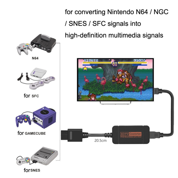 For Nintendo N64 / NGC / SNES / SFC HS-N64608 Retro Game Machine Video N64 To HDMI