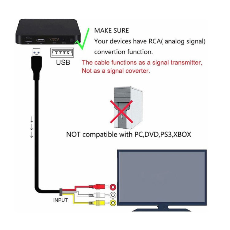 HDMI To AV/3RCA TV Audio Video Cable