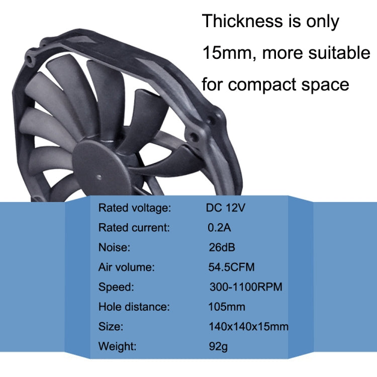 FANNER Ice Soul F14015 4PIN PWM Ultra-thin Chassis Fan Desktop Computer Radiator