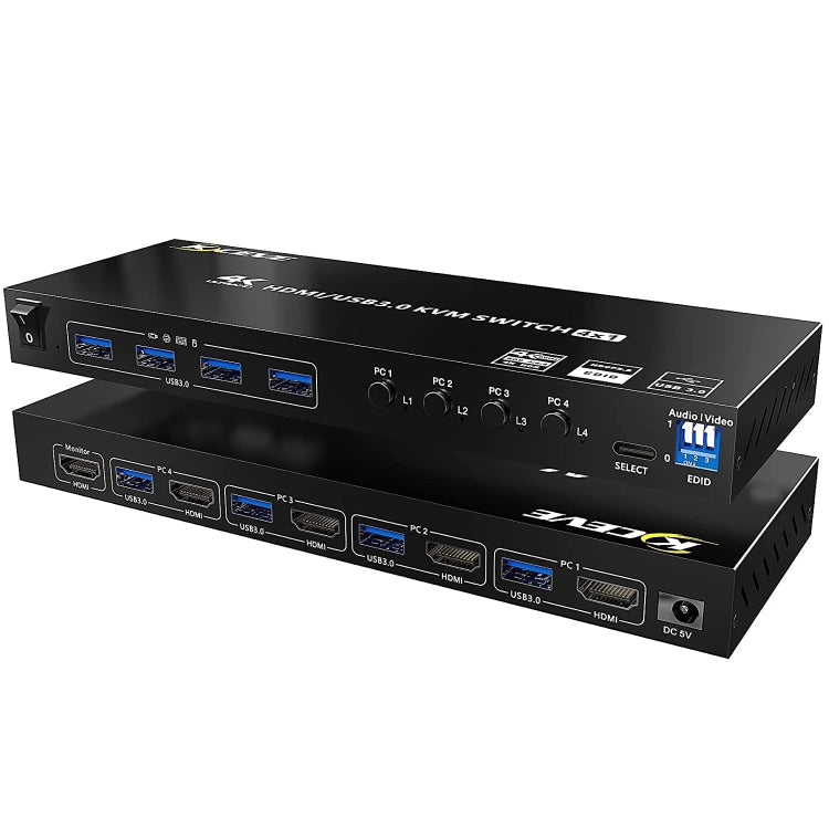 KVM401A 4 Ports USB 3.0 Shared Device HDMI KVM Switch HUB Shared Converter