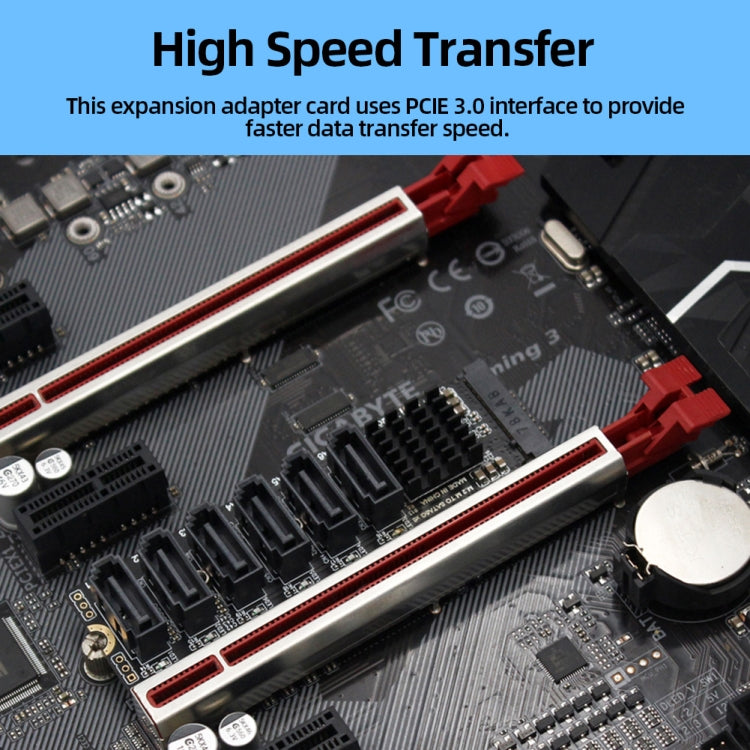 M2 M-EKY PCIE3.0 To SATA6G Transfer Expansion Card 6 Port Hard Disk Expansion Adapter Card