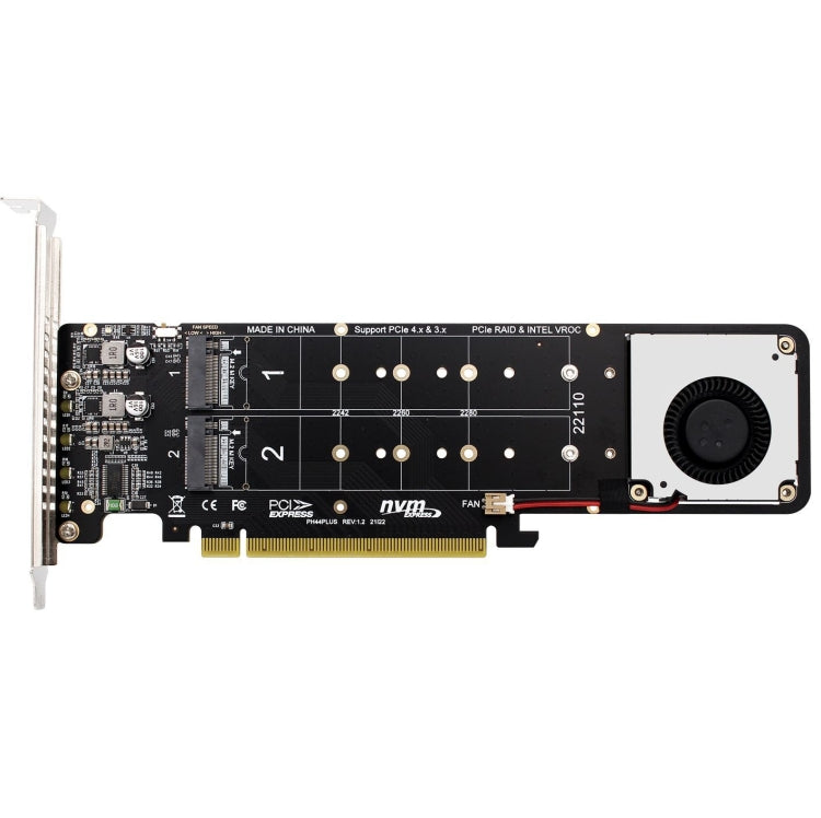 PCI-E X16 to M.2 M-key NVME X4 SSD RAID Array Expansion Adapter Support 2242/2260/2280/22110