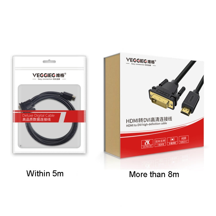 VEGGIEG HDMI To DVI Computer TV HD Monitor Converter Cable Can Interchangeable