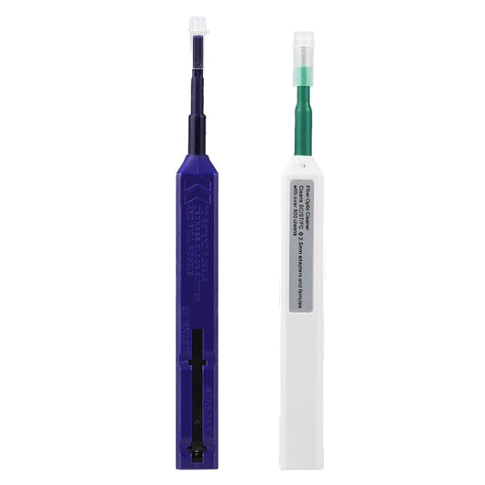 2pcs /Set Fiber Optic Cleaning Pen Endface Cleaner Fiber Optic Cleaning Tool for 1.25mm LC/Mu and 2.5mm SC/ST/FC