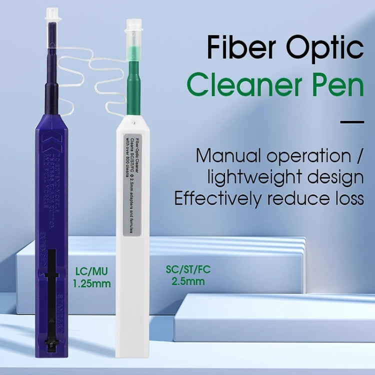 2pcs /Set Fiber Optic Cleaning Pen Endface Cleaner Fiber Optic Cleaning Tool for 1.25mm LC/Mu and 2.5mm SC/ST/FC