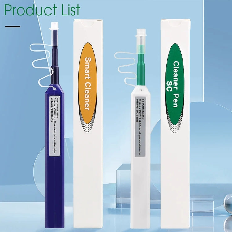 2pcs /Set Fiber Optic Cleaning Pen Endface Cleaner Fiber Optic Cleaning Tool for 1.25mm LC/Mu and 2.5mm SC/ST/FC