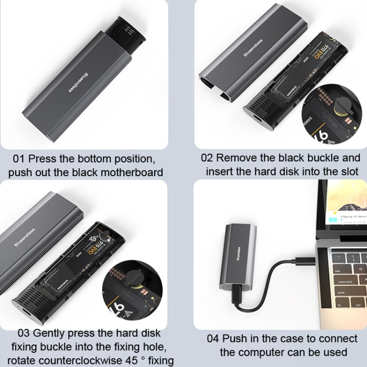 M.2 Mobile Hard Disk Case SSD External Solid Hard Drive Enclosure Box