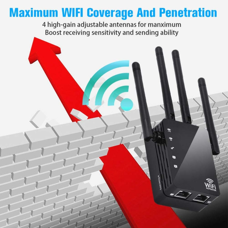 5G/2.4G 1200Mbps WiFi Range Extender WiFi Repeater With 2 Ethernet Ports