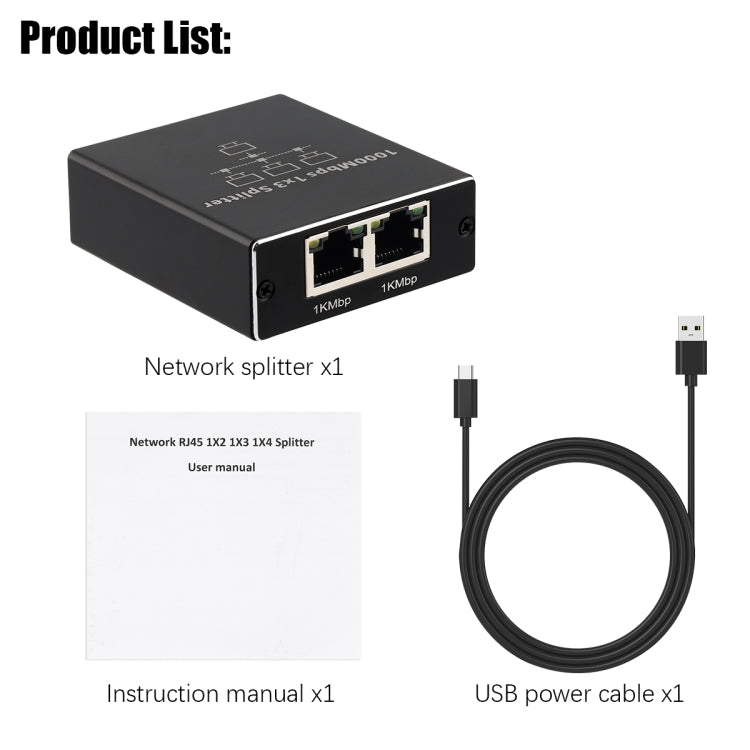 Gigabit Network Splitter Network Sharer RJ45 Network Cable Splitter