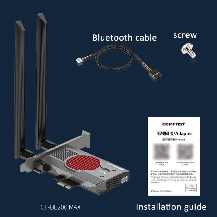 COMFAST BE200MAX 8774Mbps WiFi7 Network Card Bluetooth 5.4 Tri-Band PCIE WiFi Receiver