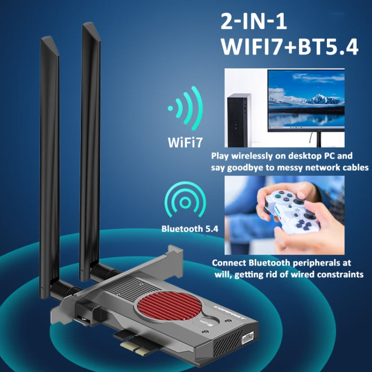 COMFAST BE200MAX 8774Mbps WiFi7 Network Card Bluetooth 5.4 Tri-Band PCIE WiFi Receiver