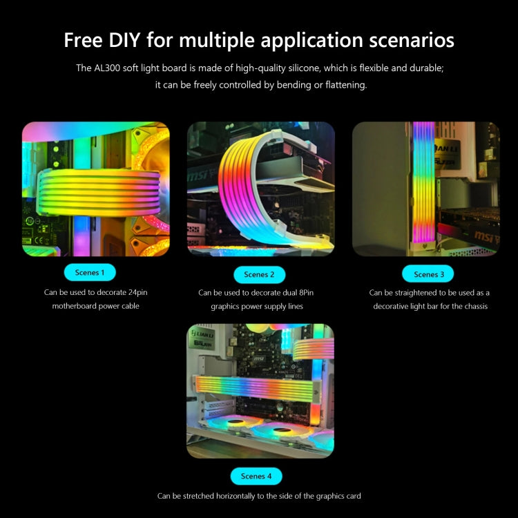 AOSOR AL300 Computer Glow Line ARGB Neon Cable Motherboard Chassis Light Strip Light Board Decoration