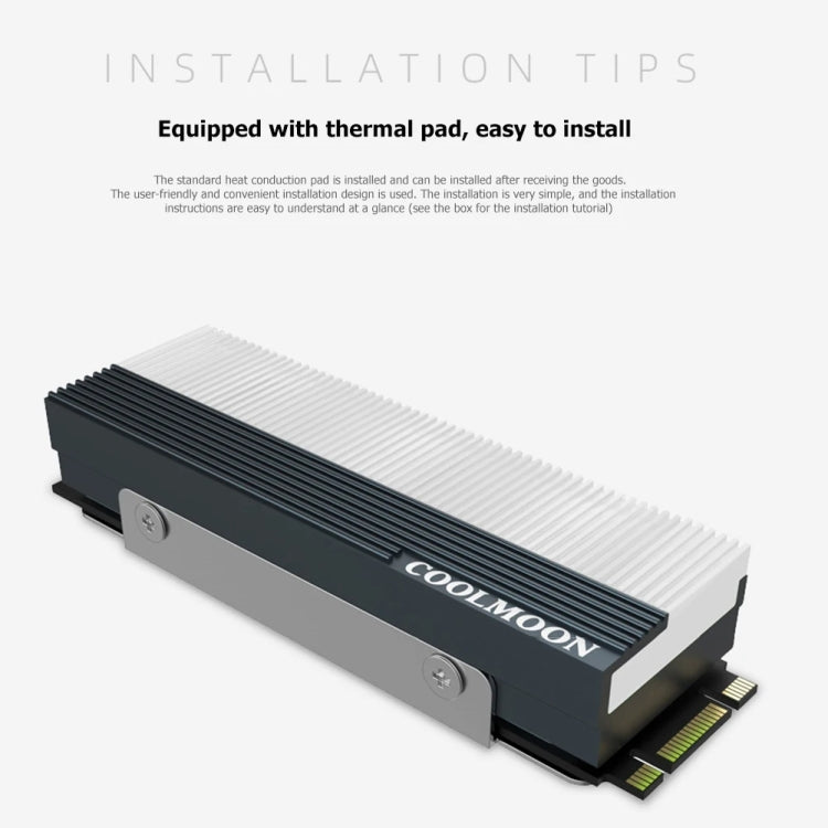 COOLMOON CM-M2A M.2 2280 Solid State Drive Cooler 5V ARGB Hard Drive Heatsink