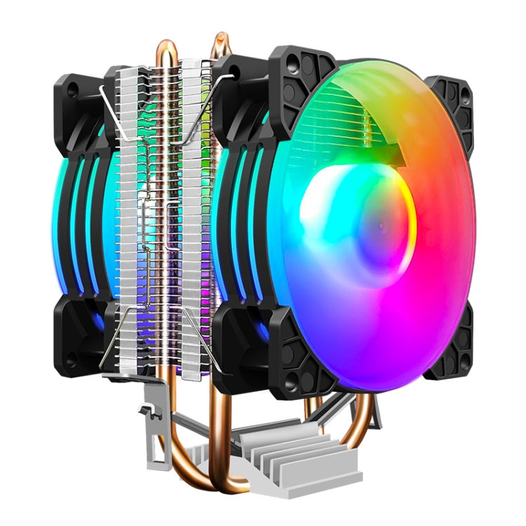 COOLMOON Frost Double Copper Tube CPU Fan Desktop PC Illuminated Silent AMD Air-Cooled Cooler