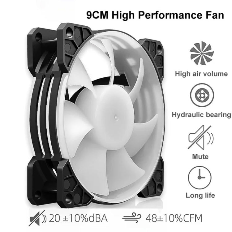 COOLMOON Frost Double Copper Tube CPU Fan Desktop PC Illuminated Silent AMD Air-Cooled Cooler