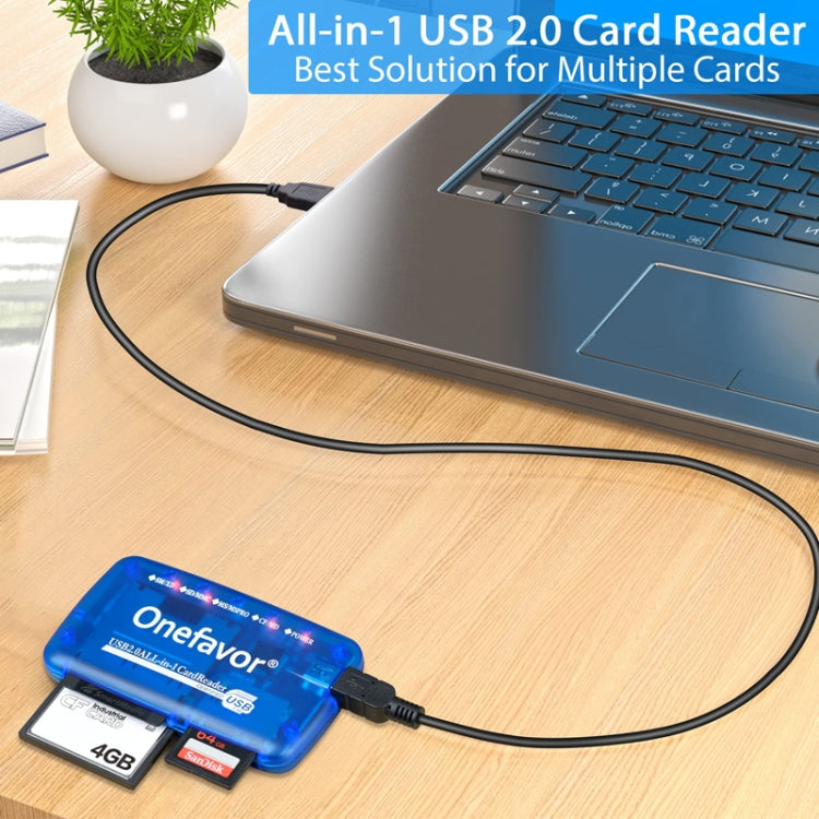 Onefavor All-In-One Card Reader Support SM / XD / SD / MMC / MS / CF Card