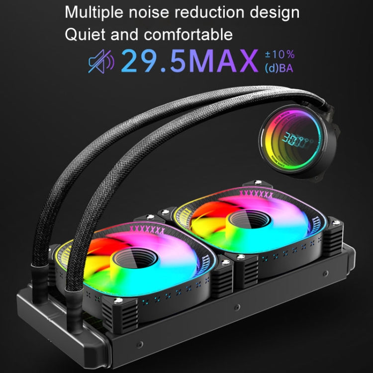 COOLMOON CM-YM-240T Digital ARGB Lens Edition Integrated Water Cooling CPU Cooler Temperature Display CPU Fan