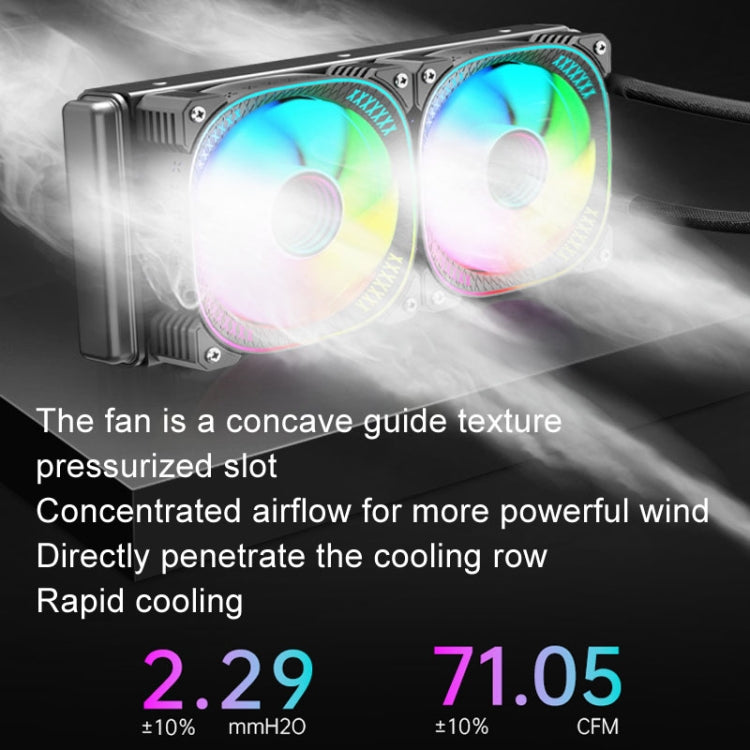 COOLMOON CM-YM-240T Digital ARGB Lens Edition Integrated Water Cooling CPU Cooler Temperature Display CPU Fan