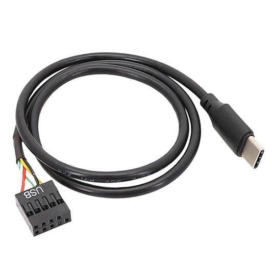 Motherboard USB 9Pin To Type-C Straight Data Double Shielded Cable